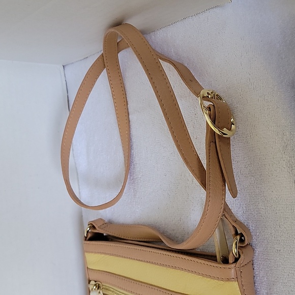 Emma Fox yellow/tan leather crossbody handbag - Picture 9 of 16